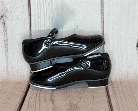 Revolution Tap Shoes Black Patent Leather Adjustable Gem