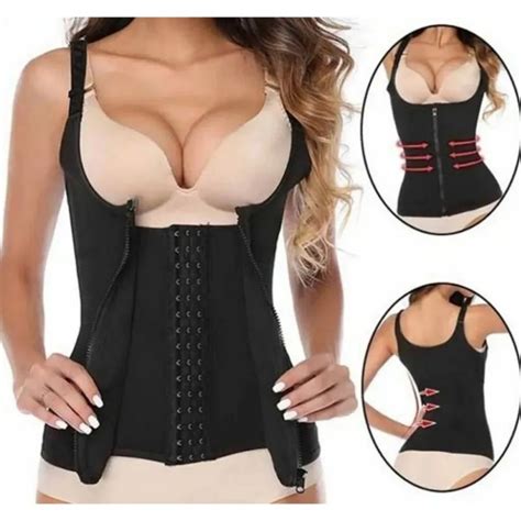 Cinta Modeladora Colete Abdominal Feminina Duplo Ajuste Shopee Brasil