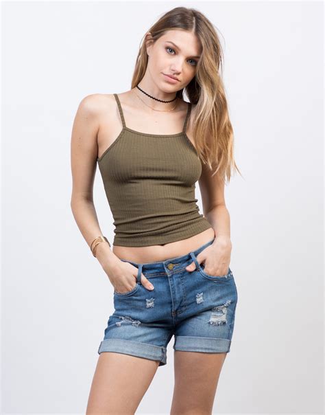 Bib Neck Ribbed Cami Top Mock Neck Top Ribbed Crop Top 2020ave