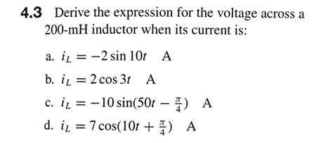 Solved Derive The Expression For The Voltage Across A Chegg