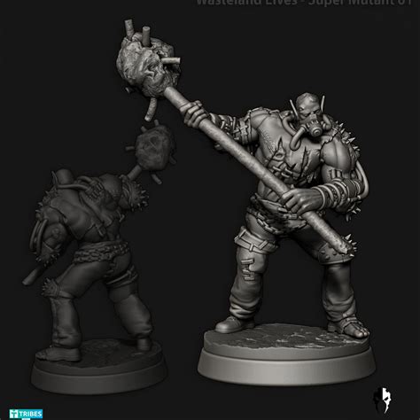 Wasteland Elves Super Mutants Miniature For Table War Games And Collecting