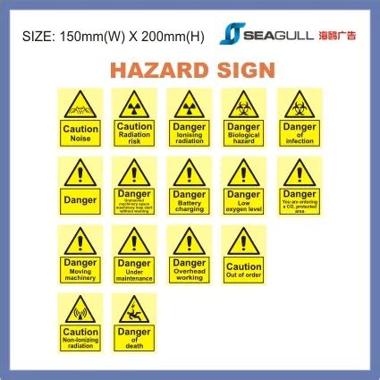 Warning Hazard Signage Hazardous Symbols Health & Safety (Safety Signs ...