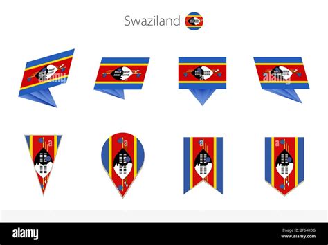 Swaziland National Flag Collection Eight Versions Of Swaziland Vector