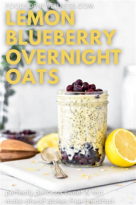 Lemon Blueberry Overnight Oats In A Mason Jar