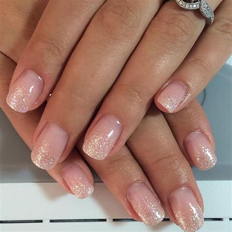 Pin By Amber Shannon On Nails In 2024 Nude Nails With Glitter Bridal Nails Nail Designs Glitter