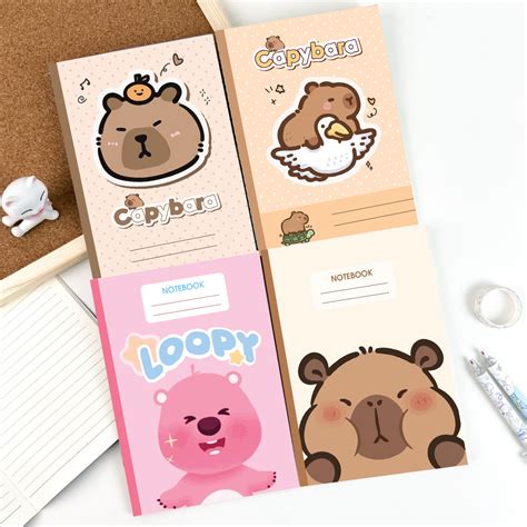 1 Quyển Vở Kẻ Ngang CAPYBARA Hot Vở Học Sinh 200 trang 120 trang Hình Chuột capybara cute