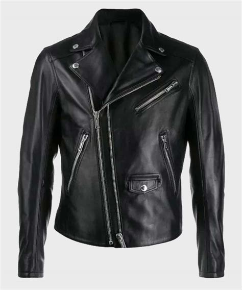 Mens Black Double-Zip Motorcycle Jacket | Mens Leather Jacket