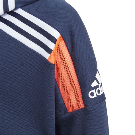 Adidas Zne Full Zip Gilet En Coton Enfants Bleu Foncé Blanc