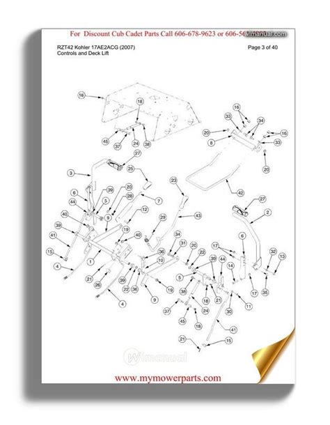 Cub Cadet Parts Manual For Model Rzt42 Kohler 17ae2acg 2007