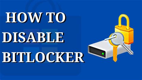 How To Remove Disable BITLOCKER ENCRYPTION In Windows YouTube