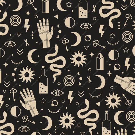 Premium Vector Witchcraft Magic Seamless Pattern Design