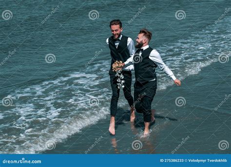 Gay Couple Wedding Lgbt Gay Marriage Couple Having Romantic Moment