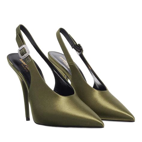 Saint Laurent Yasmeen Slingback Pumps Outcry Green Pump