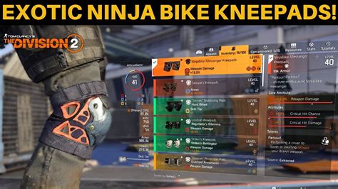 The Division How To Get Exotic Ninja Bike Messenger Kneepads Youtube