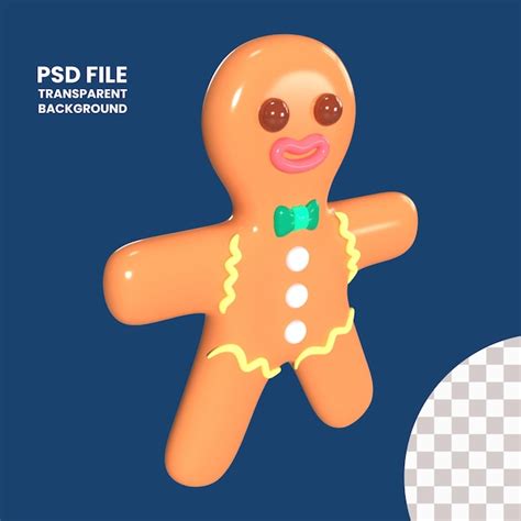 Premium PSD Gingerbread 3d Illustration Icon