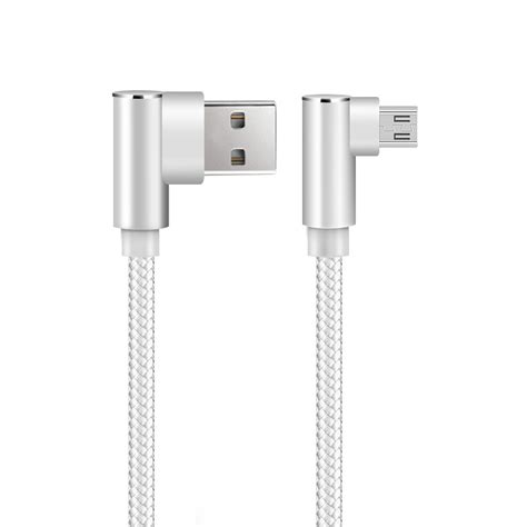 SiGN Vinklad USB A Till Micro USB Kabel 1m Vit Teknikdelar Se