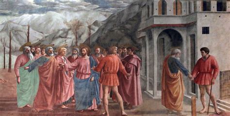 Masaccio Een Verbogen Perspectief In Il Pagamento Del Tributo Fresco