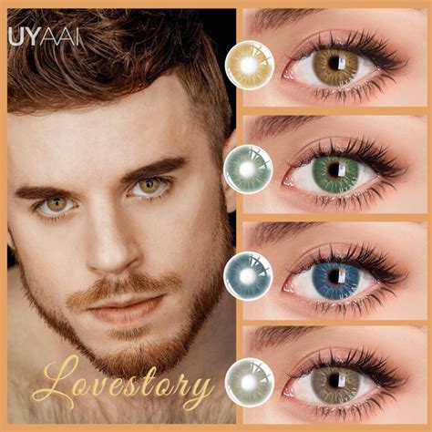 Uyaai Pcs Pair Lovestory Lentes De Contato Coloridas Marrom