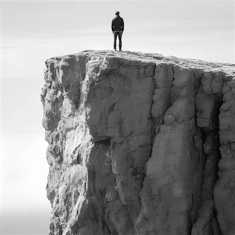 Premium Photo A Man Standing On Top Of A Cliff