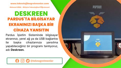 Deskreen Pardus Ta Bilgisayar Ekran N Z Ba Ka Bir Cihaza Yans T N