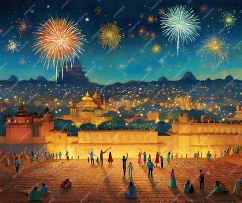 Premium AI Image | Diwali Fireworks