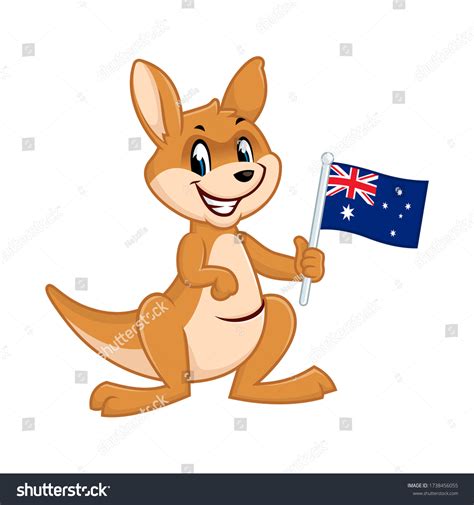 Vector Mascot Cartoon Illustration Kangaroo Holding Stock Vector ...