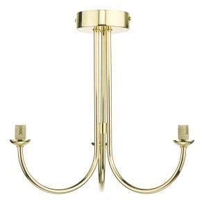 Jared Light Semi Flush Gold With Smoked Clear Ribbed Glass