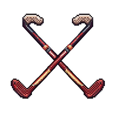 Palo De Hockey Cruzado En Estilo Pixel Art Png Dibujos Hockey Palo