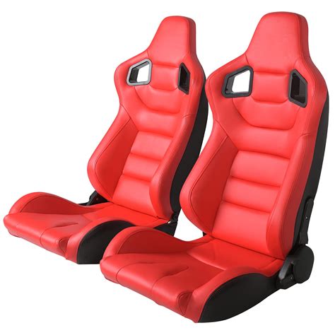 Buy Automotive Racing Sports Seats for Cars, 2PCS Universal PVC Leather ...