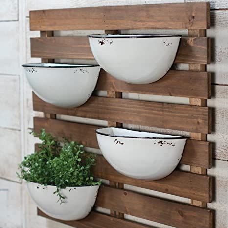 Amazon Foreside Home Garden Rustic Slat Wood Wall Planter With