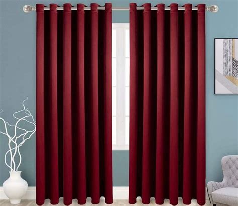 Buy Cotton Maroon Door Curtain - Set of 2 (7 Feet) Online in India at ...