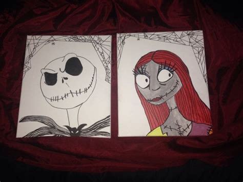 Jack And Sally Portrait Canvases By Dougcrafting On Etsy Etsy Jack