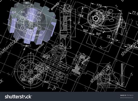 Engineering Blueprint Stock Photo 75570613 : Shutterstock