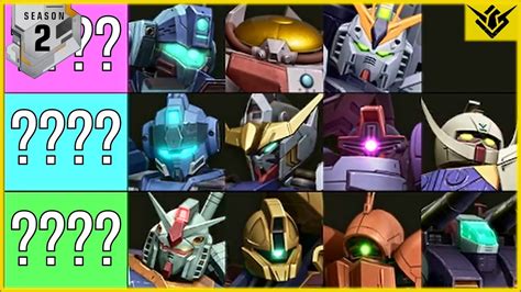 END OF SEASON 2 START OF SEASON 3 TIER LIST FOR GUNDAM EVOLUTION