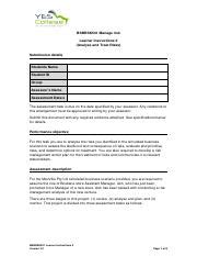 7 BSBRSK501 Assessment 2 Learner Pdf BSBRSK501 Manage Risk Learner