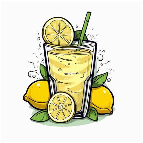 Premium Vector Glass Cup Of Juice Lemon Juice Illustration