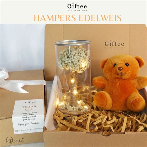 Jual HAMPERS GIFT SET EDELWEIS IN TUBE LED DRIED EDELWEISS FLOWER IN