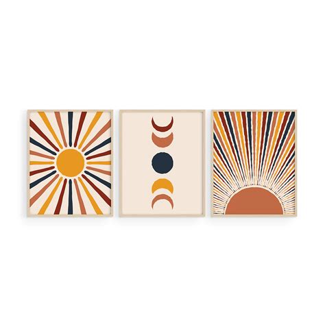 Buy Haus And Hues Mid Century Modern Wall Art Boho Wall Decor Set Of