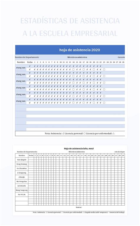 Plantilla De Excel Estadísticas De Asistencia A La Escuela Empresarial