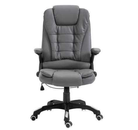 Home Fauteuil De Bureau Simili Cuir Gris Grease LesTendances Fr