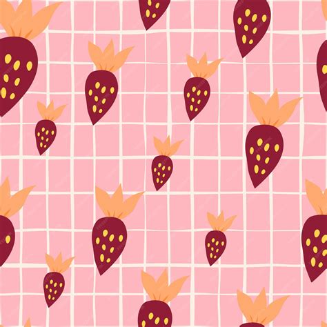 Modèle Sans Couture Simple Aux Fraises Fond D'écran De Fraises