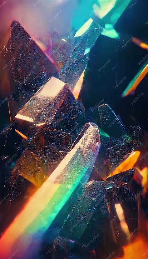 Premium Photo Glass Crystals And Prisms With Color Spectrum Rays