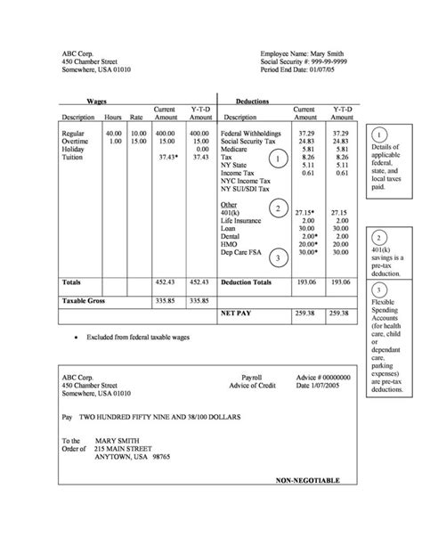 How To Read A Pay Stub Worksheet