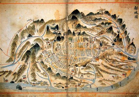 Old Map Of Hanyang Seoul Ancient Maps Fantasy Map Making Old Maps