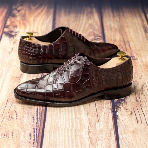 Alligator Whole Cut Burgundy Custom Dress Shoes | JMD Menswear