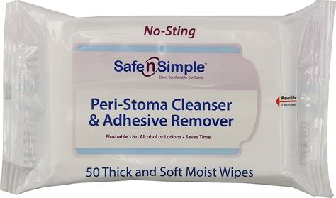 Safe N Simple Peri Stoma And Adhesive Remover Wipe 50 Count 2 Pack