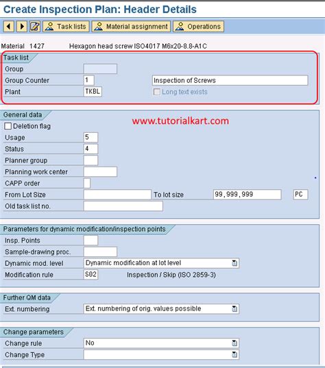 Sap Qm How To Create Inspection Plan In Sap Tutorialkart