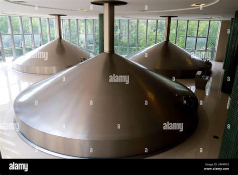 Copper Kettle In Brewery Traditional Copper Distillery Tanks In Beer