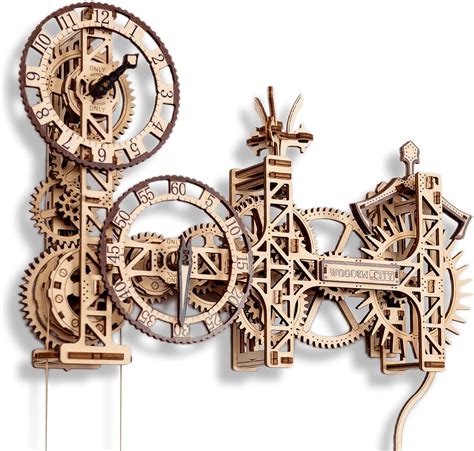 Amazon Wooden City Steampunk Mechanical Clock Making Kit