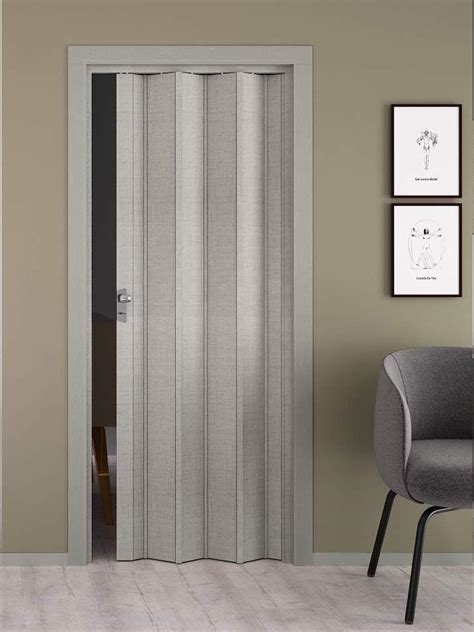 Porta A Soffietto Maya Cm 83x214 Grigio Tortora Altopiede It